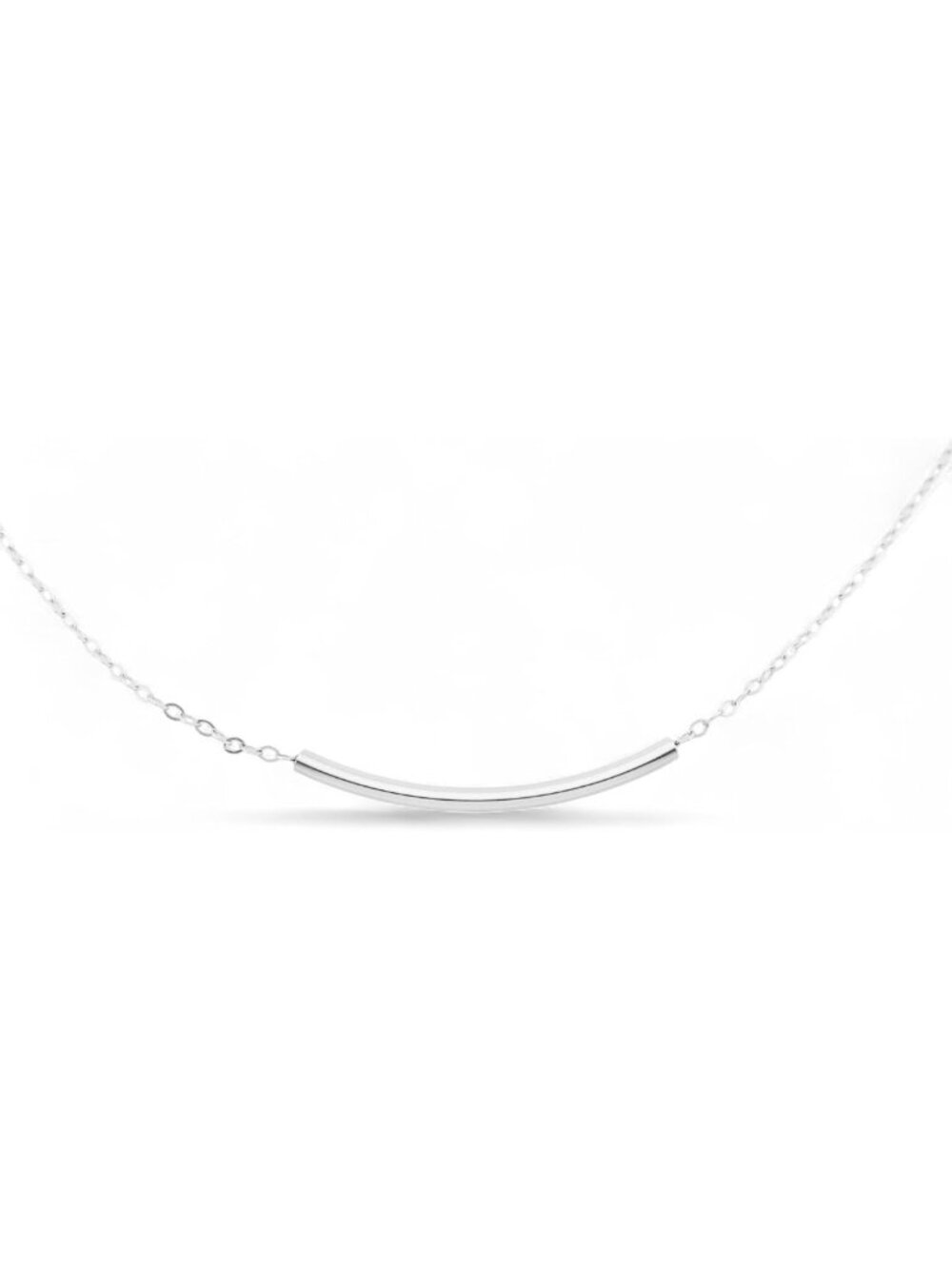 Delicate Thin Curved Bar Necklace | Minimalist Layering Jewelry in Gold & Silver